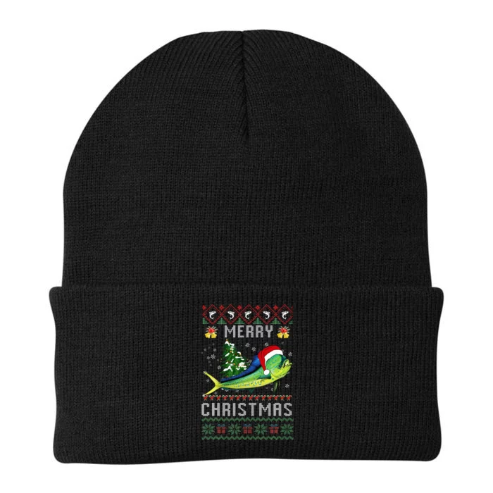 Mahi Mahi Fish Lover Xmas Tree Santa Christmas Knit Cap Winter Beanie