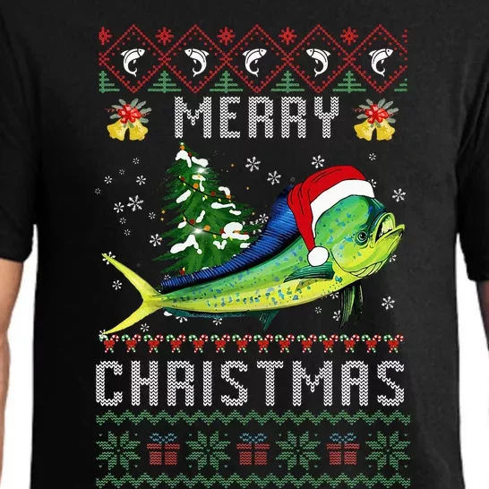 Mahi Mahi Fish Lover Xmas Tree Santa Christmas Pajama Set