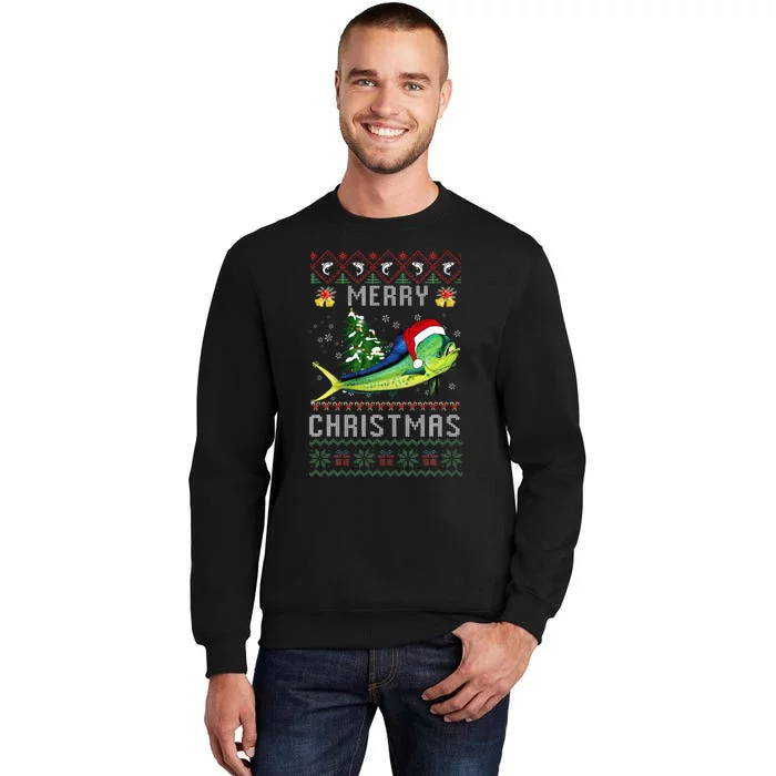 Mahi Mahi Fish Lover Xmas Tree Santa Christmas Tall Sweatshirt