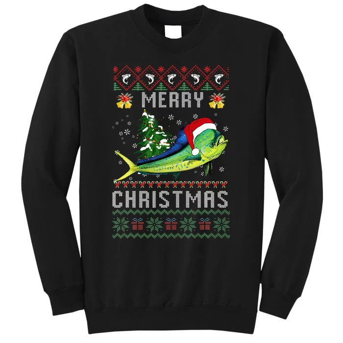 Mahi Mahi Fish Lover Xmas Tree Santa Christmas Tall Sweatshirt