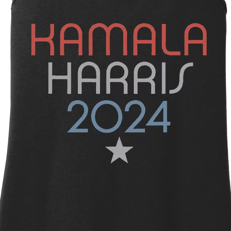 Modern Minimalist Faded Red White Blue Kamala Harris 2024 Ladies Essential Tank