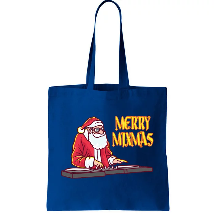 Merry Mixmas Funny Santa Claus Disc Jockey Christmas Music Gift Tote Bag