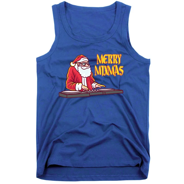 Merry Mixmas Funny Santa Claus Disc Jockey Christmas Music Gift Tank Top