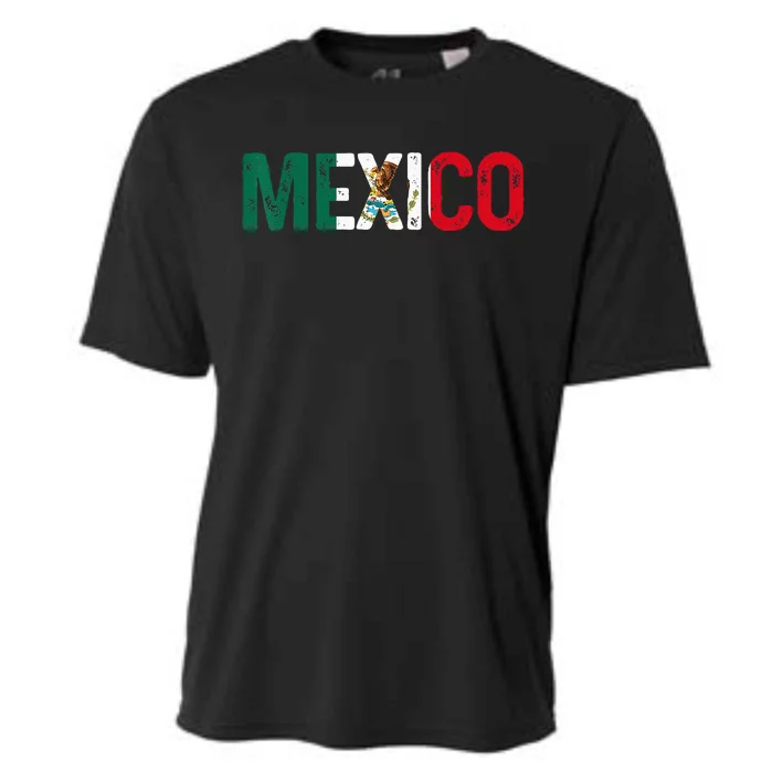 Mexico Mexican Flag Vintage Pride Cooling Performance Crew T-Shirt