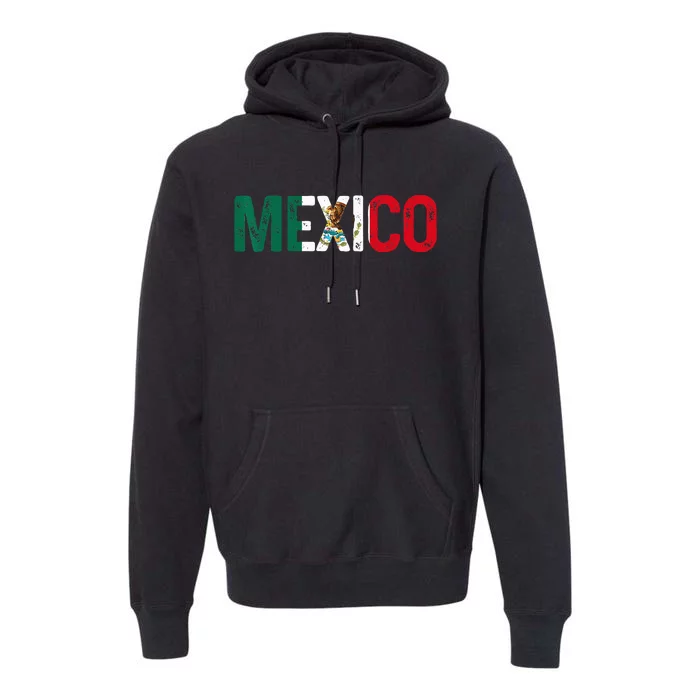 Mexico Mexican Flag Vintage Pride Premium Hoodie