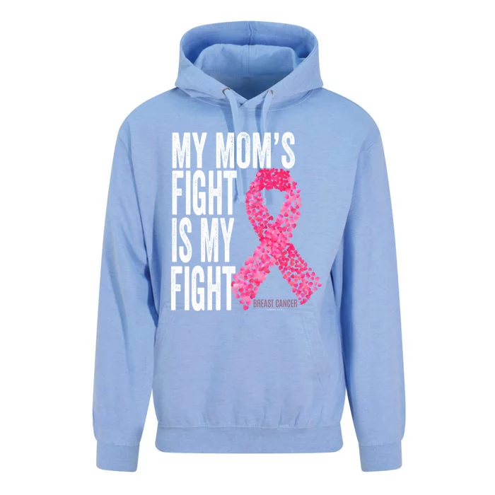 My Mom's Fight Is My Fight Breast Cancer Awareness Funny Gift Meaningful Gift Unisex Surf Hoodie