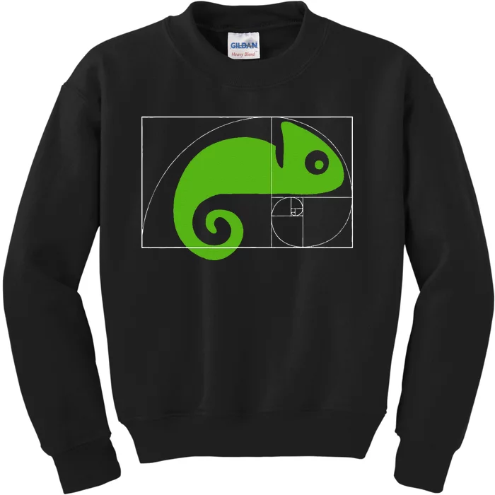 Math Mathematics Fibonacci Sequence Chameleon Golden Ratio Kids Sweatshirt