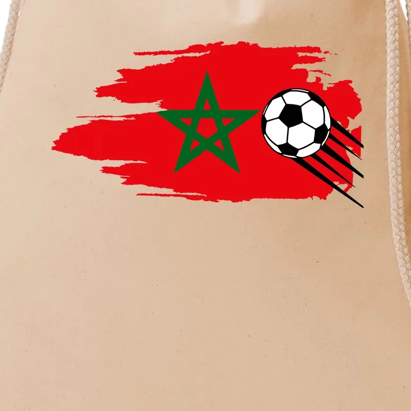 Morocco Moroccan Flag Soccer Football Lover Drawstring Bag