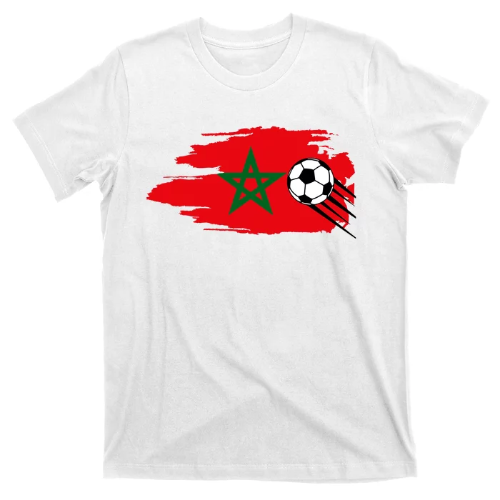 Morocco Moroccan Flag Soccer Football Lover T-Shirt