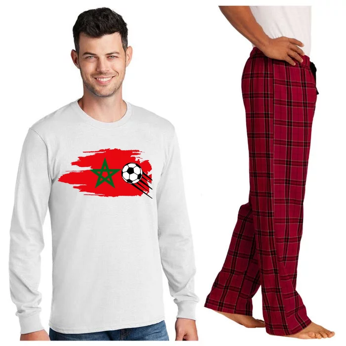 Morocco Moroccan Flag Soccer Football Lover Long Sleeve Pajama Set