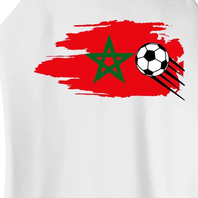 Morocco Moroccan Flag Soccer Football Lover Women’s Perfect Tri Rocker Tank