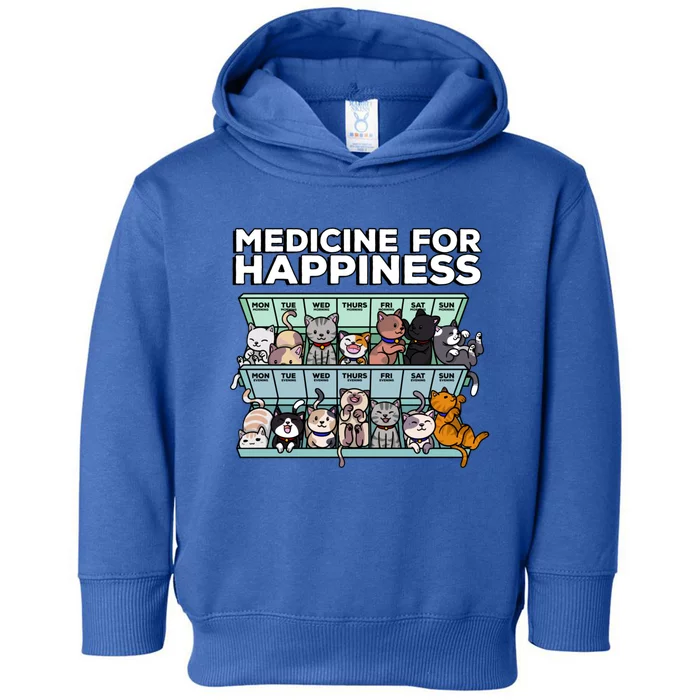 My Medicine For Happiness Called Cats Every Day Kitten Cat Toddler Hoodie