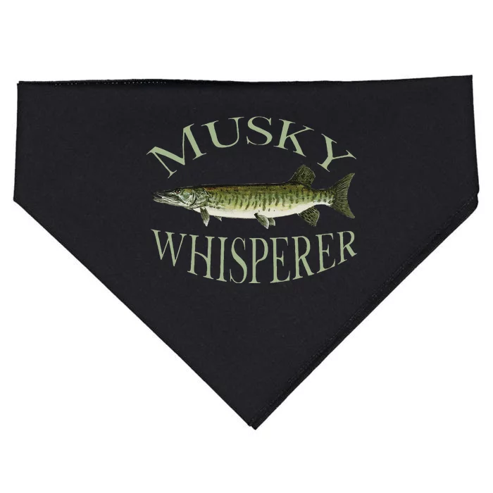 Musky Muskellunge Fish Illustration Art Fishing Angler Gear USA-Made Doggie Bandana