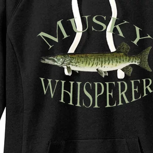 Musky Muskellunge Fish Illustration Art Fishing Angler Gear Women's Fleece Hoodie