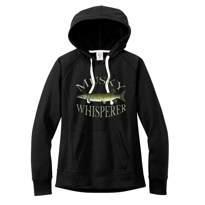 Musky Muskellunge Fish Illustration Art Fishing Angler Gear Women's Fleece Hoodie