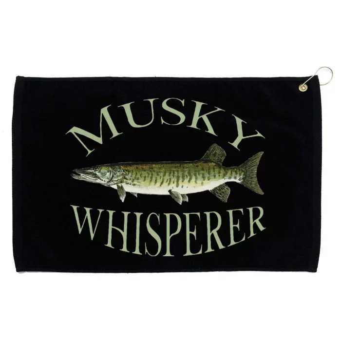 Musky Muskellunge Fish Illustration Art Fishing Angler Gear Grommeted Golf Towel