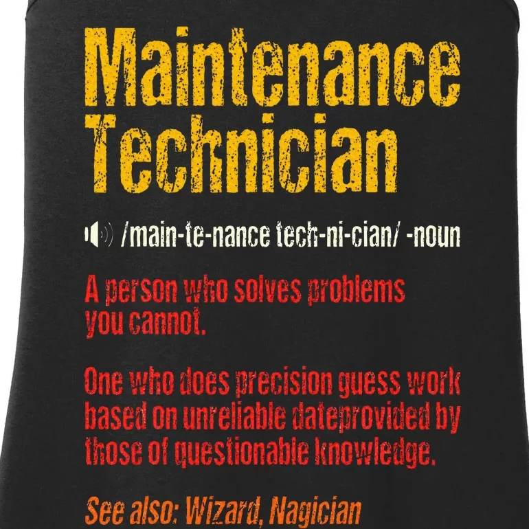 Maintenance Man Funny Definition Technician Worker Ladies Essential Tank