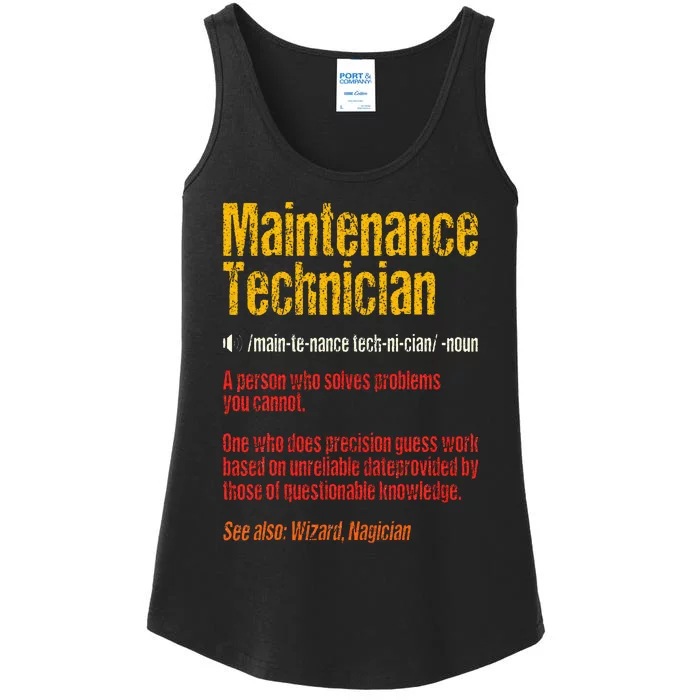 Maintenance Man Funny Definition Technician Worker Ladies Essential Tank