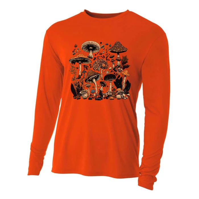 Mushroom Mycology Fungi Foraging Mushroom Whisperer Cooling Performance Long Sleeve Crew