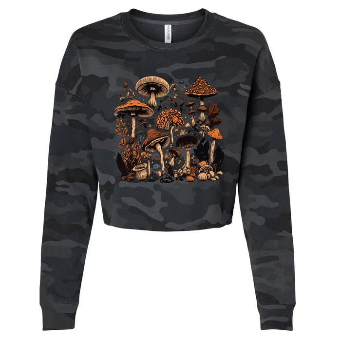 Mushroom Mycology Fungi Foraging Mushroom Whisperer Cropped Pullover Crew