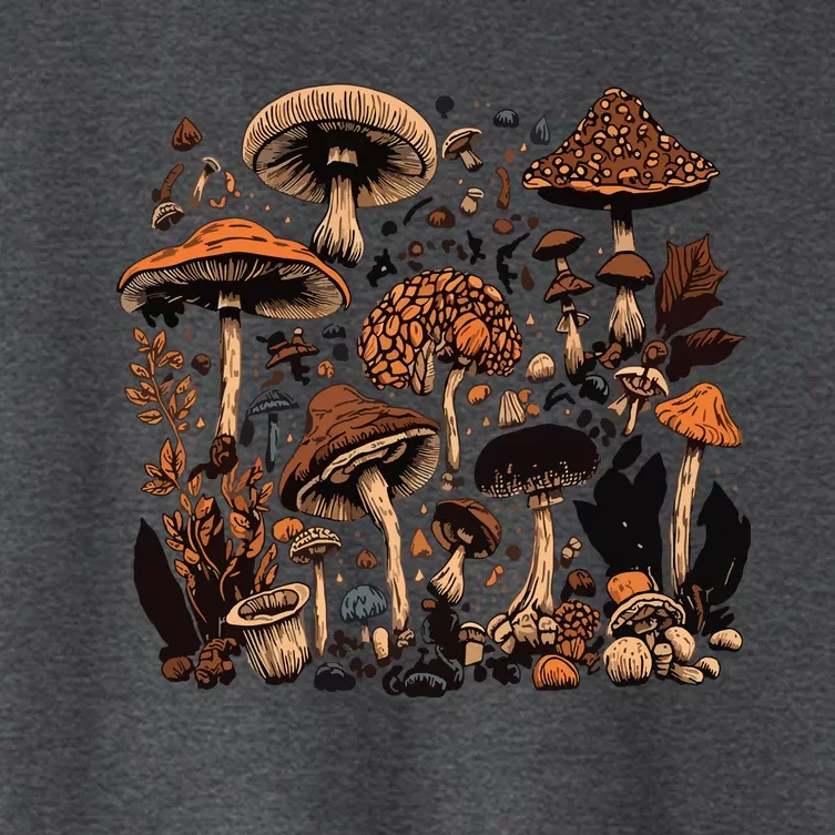 Mushroom Mycology Fungi Foraging Mushroom Whisperer Women's Crop Top Tee