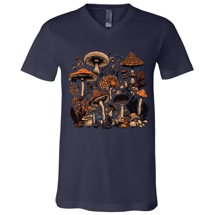 Mushroom Mycology Fungi Foraging Mushroom Whisperer V-Neck T-Shirt