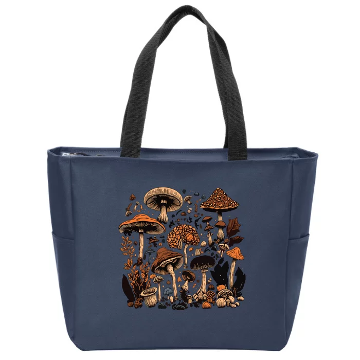 Mushroom Mycology Fungi Foraging Mushroom Whisperer Zip Tote Bag