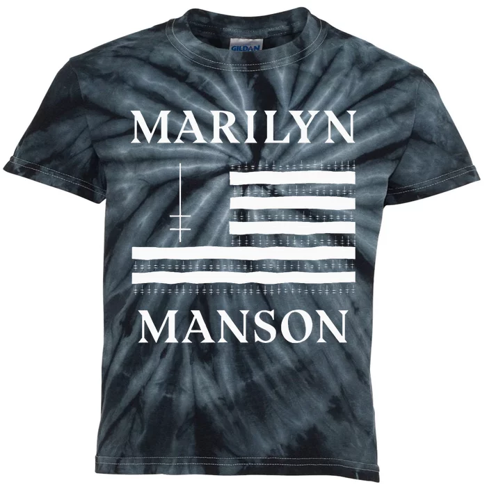 M.A.R.I.L.Y.N Manson – Flag And Logo Kids Tie-Dye T-Shirt