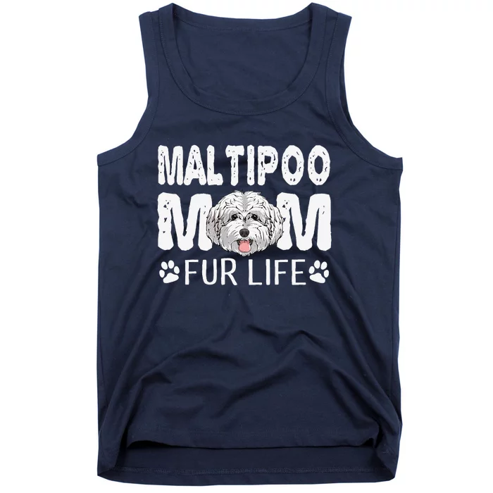 Maltipoo Mom Fur Life Dog Mothers Day Gift Pun Tank Top