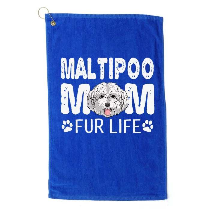 Maltipoo Mom Fur Life Dog Mothers Day Gift Pun Platinum Collection Golf Towel