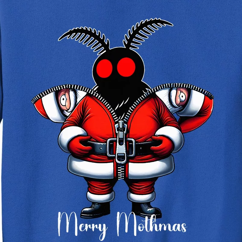 Merry Mothmas Funny Mothman Santa Disguise Holiday Cryptid Tall Sweatshirt