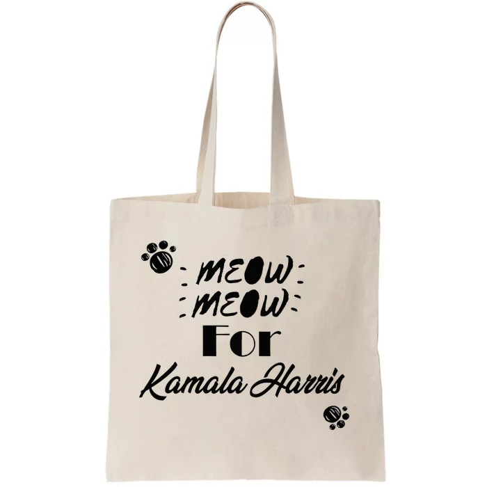 Meow Meow For Kamala Harris Funny Childless Cat Ladies Vote Premium Tote Bag