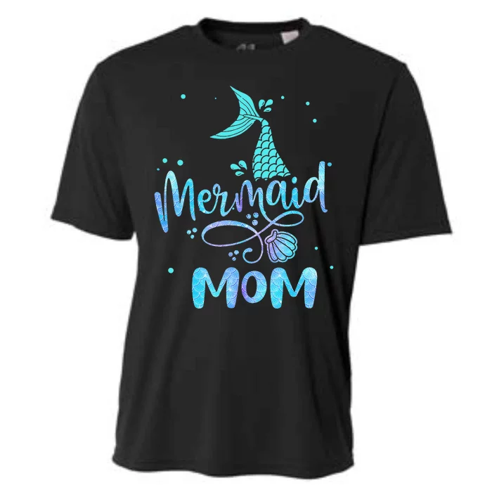 Mermaid Mom Funny  Family Matching Party Squad Cooling Performance Crew T-Shirt