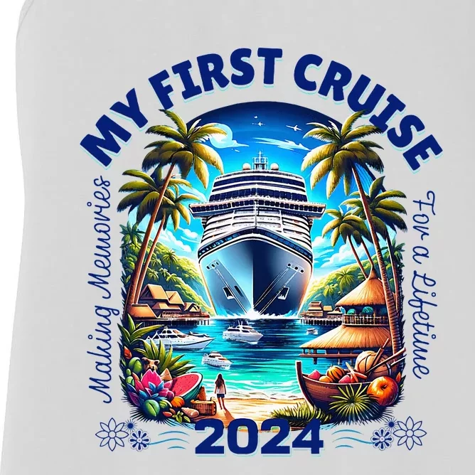 Making Memories For A Lifetime Matching My First Cruise 2024 Women's Racerback Tank