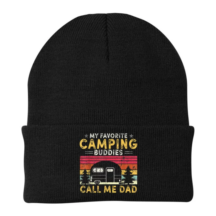 Men My Favorite Camping Buddies Call Me Dad Fathers Day Vintage Knit Cap Winter Beanie