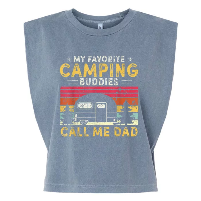 Men My Favorite Camping Buddies Call Me Dad Fathers Day Vintage Garment-Dyed Women's Muscle Tee