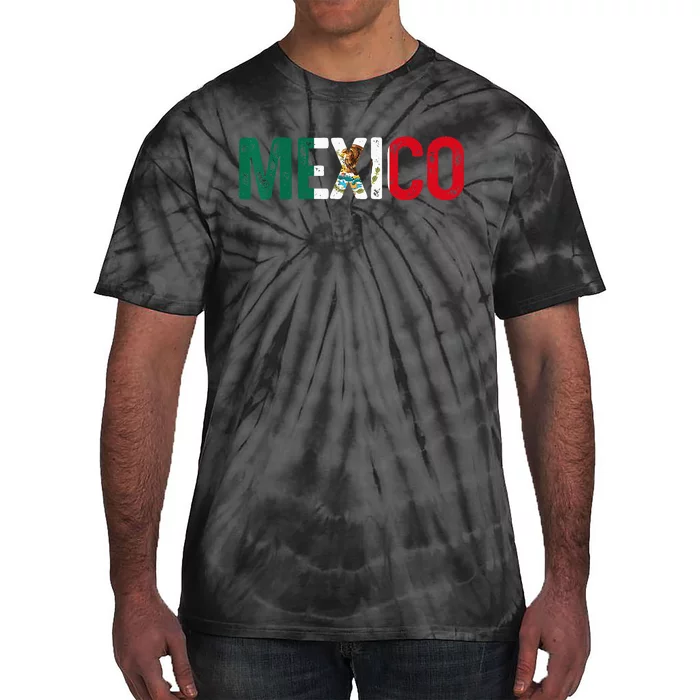 Mexico Mexican Flag Vintage Pride Tie-Dye T-Shirt