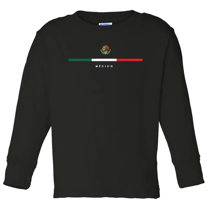 Mexico Mexican Flag Vintage Mexican Independence Day Toddler Long Sleeve Shirt