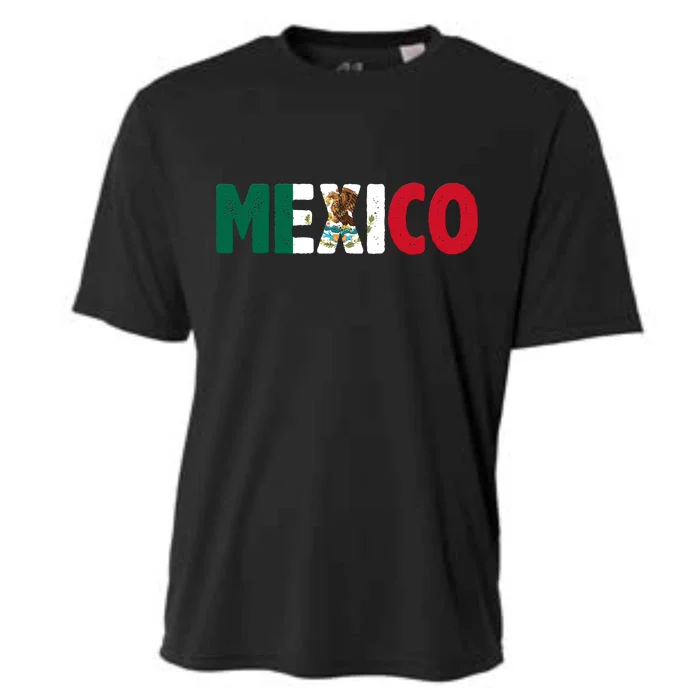 Mexico Mexican Flag Vintage Pride Cooling Performance Crew T-Shirt