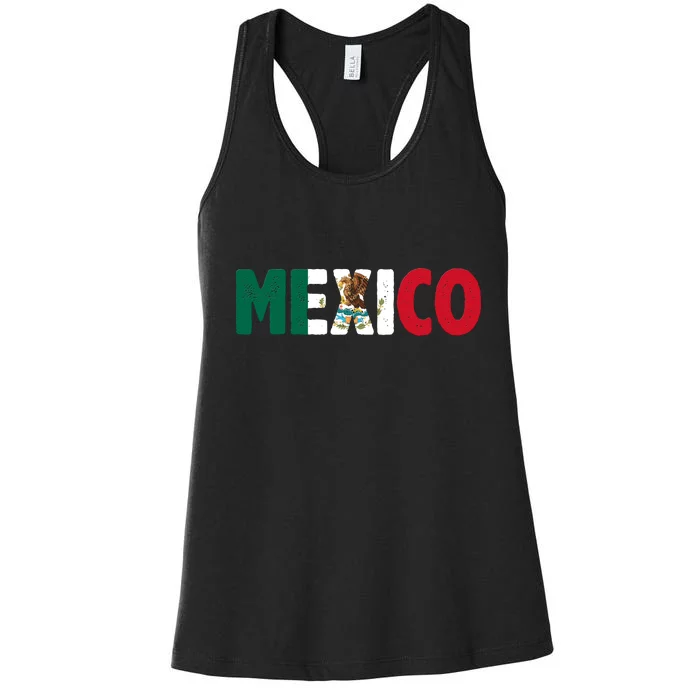 Mexico Mexican Flag Vintage Pride Women's Racerback Tank