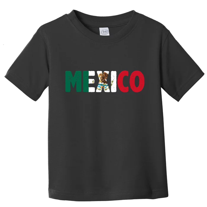 Mexico Mexican Flag Vintage Pride Toddler T-Shirt