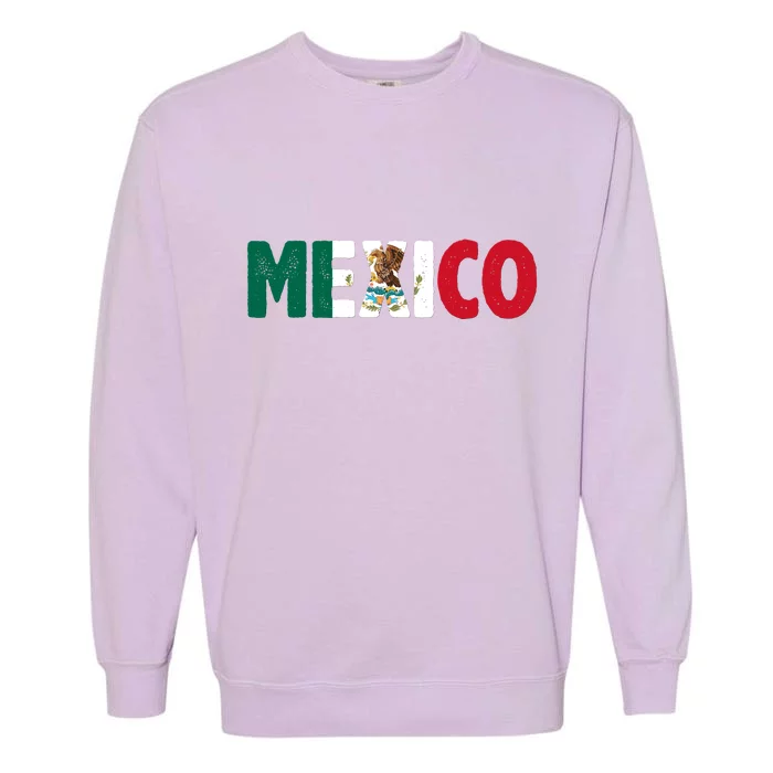 Mexico Mexican Flag Vintage Pride Garment-Dyed Sweatshirt