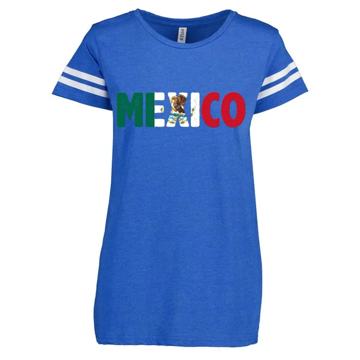 Mexico Mexican Flag Vintage Pride Enza Ladies Jersey Football T-Shirt