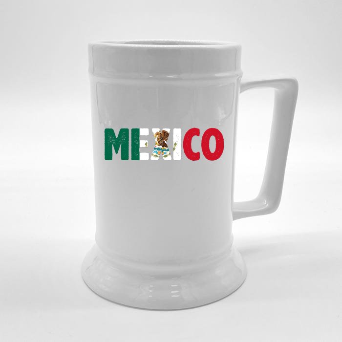 Mexico Mexican Flag Vintage Pride Front & Back Beer Stein