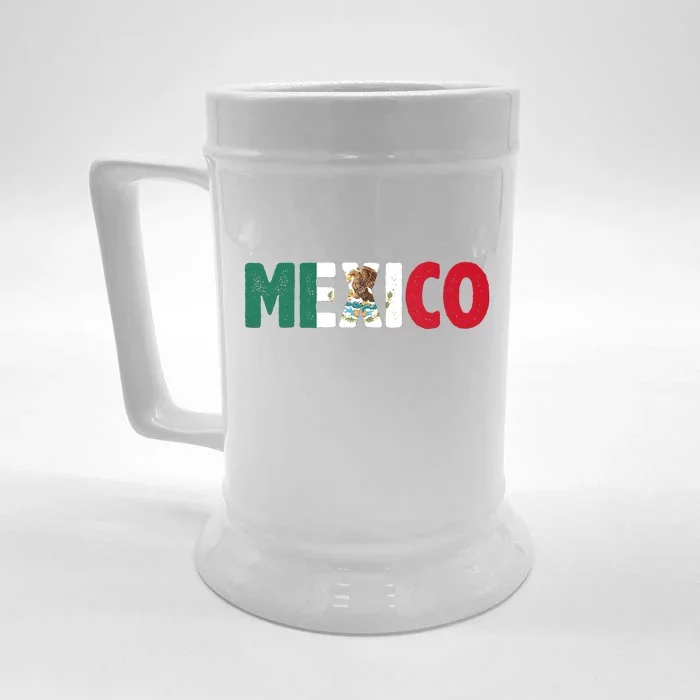 Mexico Mexican Flag Vintage Pride Front & Back Beer Stein