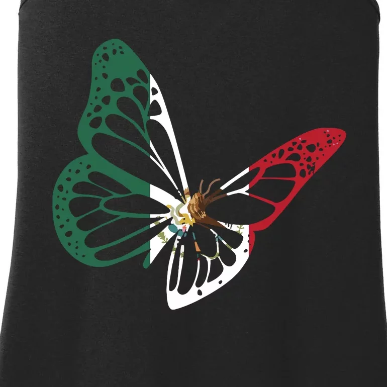 Mexico Mexican Flag Butterfly Mexican Roots Mexican Pride Ladies Essential Tank