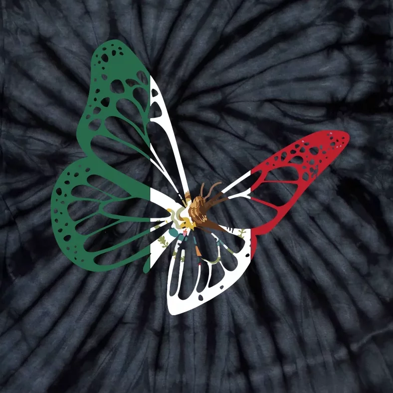 Mexico Mexican Flag Butterfly Mexican Roots Mexican Pride Tie-Dye T-Shirt