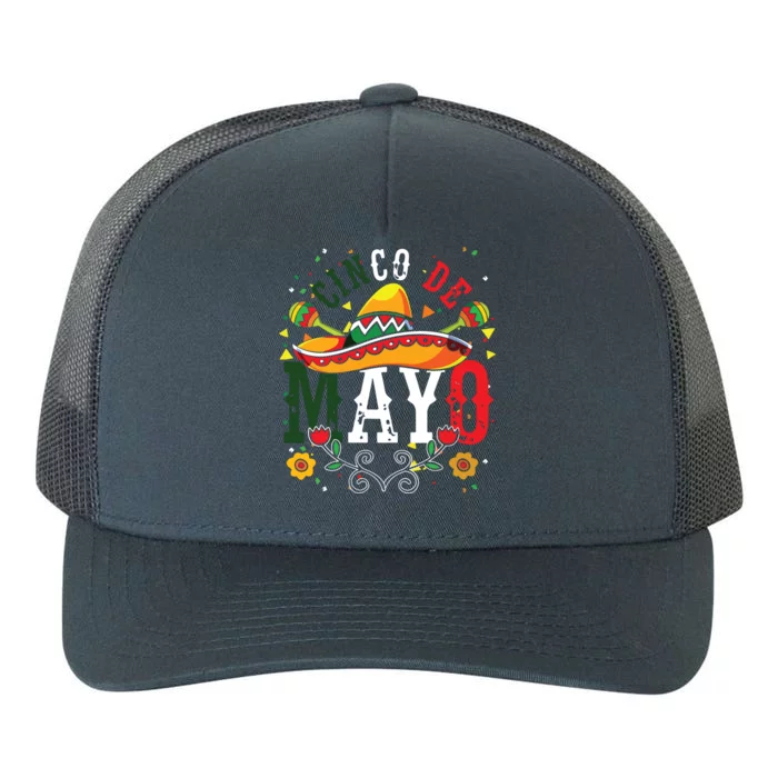 Maracas Mexican Fiesta Mexico Party Sombrero Cinco De Mayo Yupoong Adult 5-Panel Trucker Hat