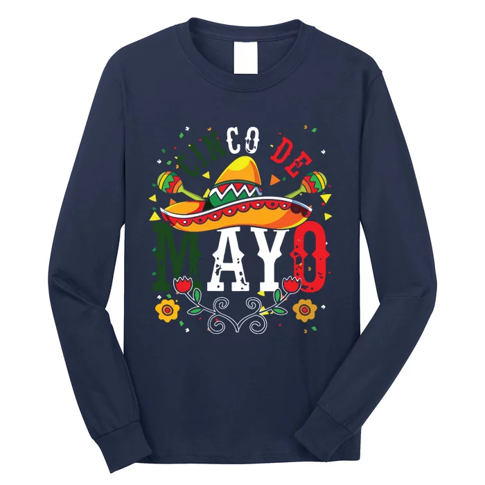 Maracas Mexican Fiesta Mexico Party Sombrero Cinco De Mayo Long Sleeve Shirt