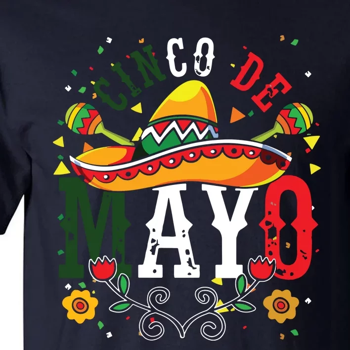 Maracas Mexican Fiesta Mexico Party Sombrero Cinco De Mayo Tall T-Shirt